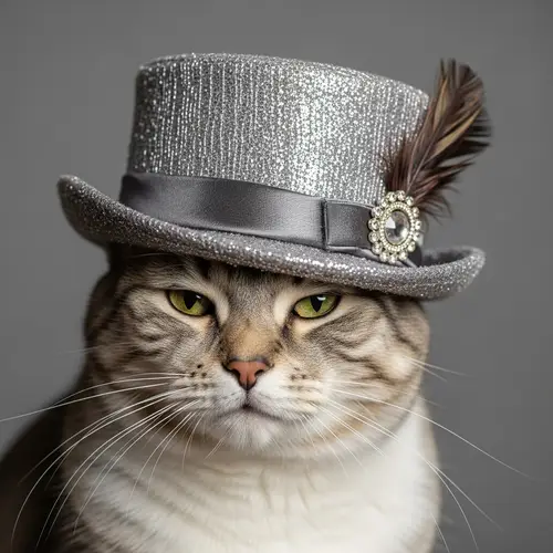 Fashion-Forward Feline: Elegant Cat in Stylish Hat