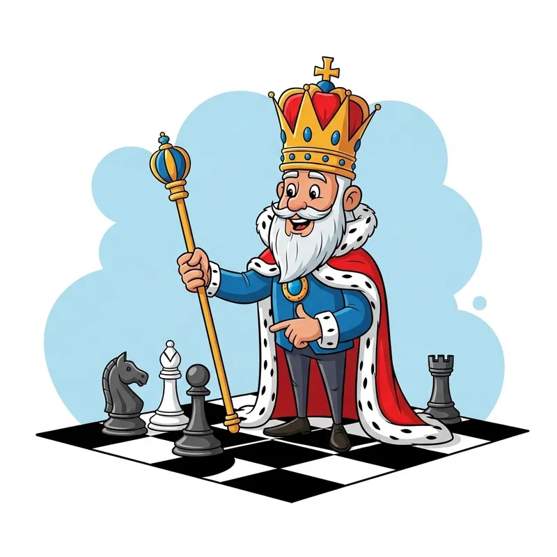 Friendly King Chess Character for Kids Comic Book