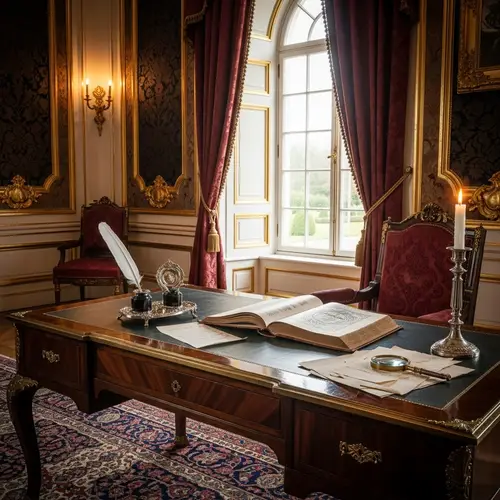 Elegant 19th Century Writing Desk in Luxurious Interior