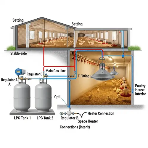 LPG Tank Setup for Poultry House Heating System