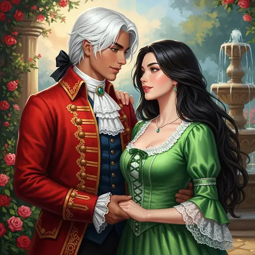 Handsome Young Man and Beautiful Woman Oil Painting