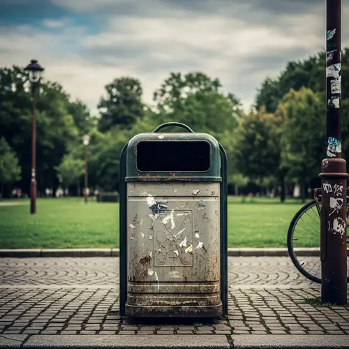 Vintage Trash Bin: Nostalgic Reminiscence of Bygone Era