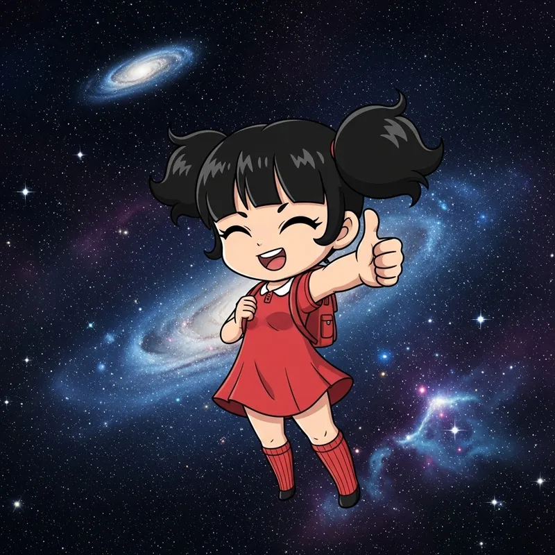 Dynamic Chibi Style Illustration of Female Character Kaai Yuki