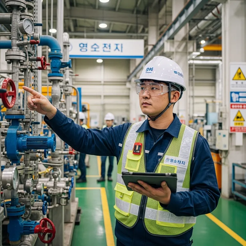 Korean Male Worker Safety Inspection - Safety Inspection by Korean Man