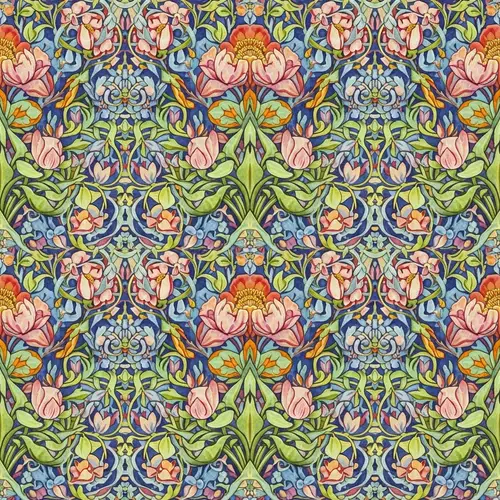 William Morris Inspired Floral Border Designs | Vibrant Colors & Details