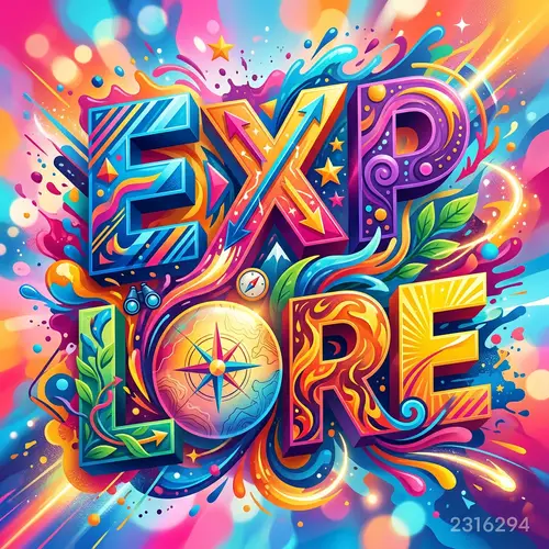 Explore - Bold 3D Typography Art