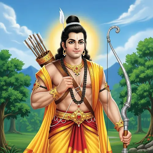 Ancient Indian Mythology: Renowned Figure in Royal Attire