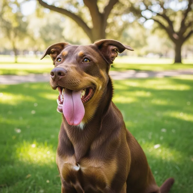 Friendly Dog Sitting in the Park