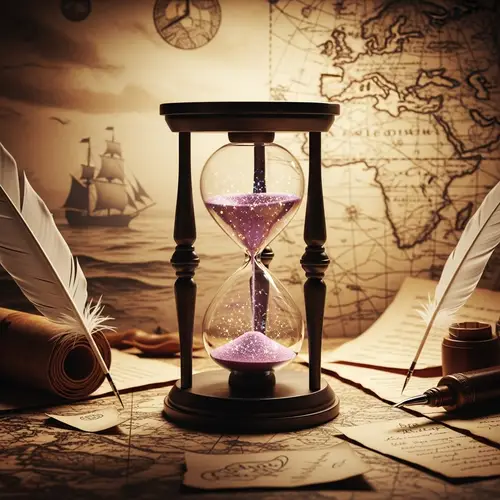 Vintage Hourglass on Ancient Map | Passage of Moments