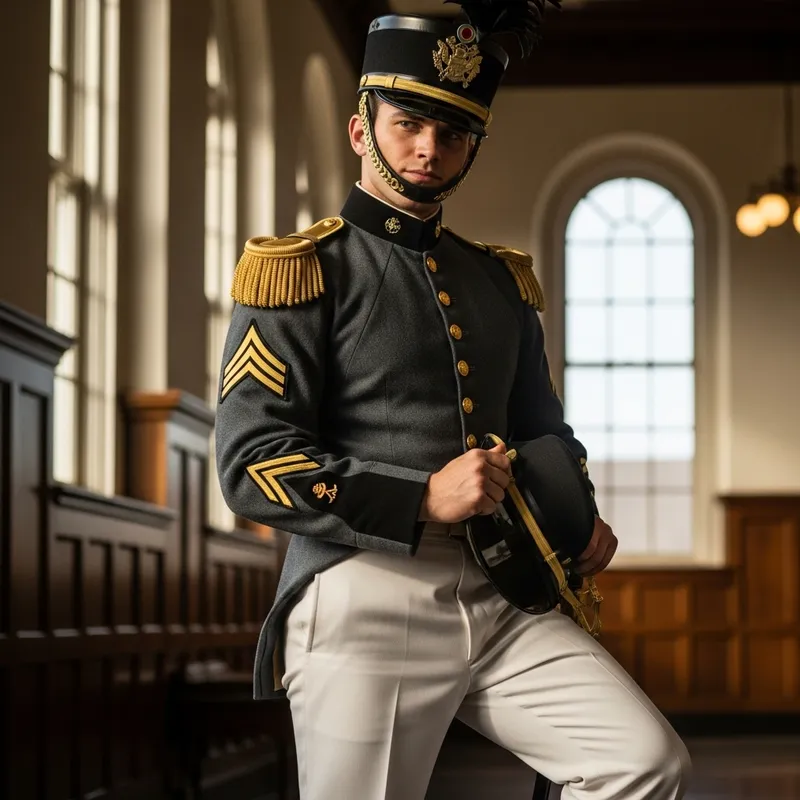 James Dean in West Point Uniform - Historical Military Attire Icon