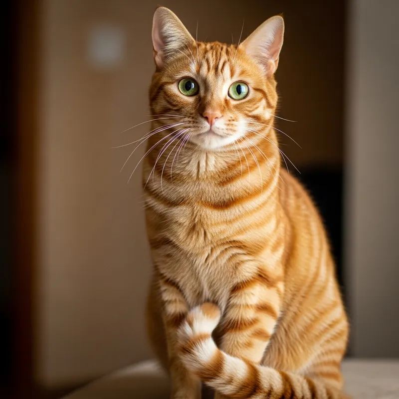 Majestic Striped Orange Tabby Cat
