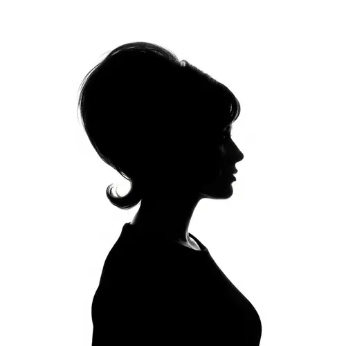 Patty Boyd Silhouette Art - 1960s Style Head & Torso
