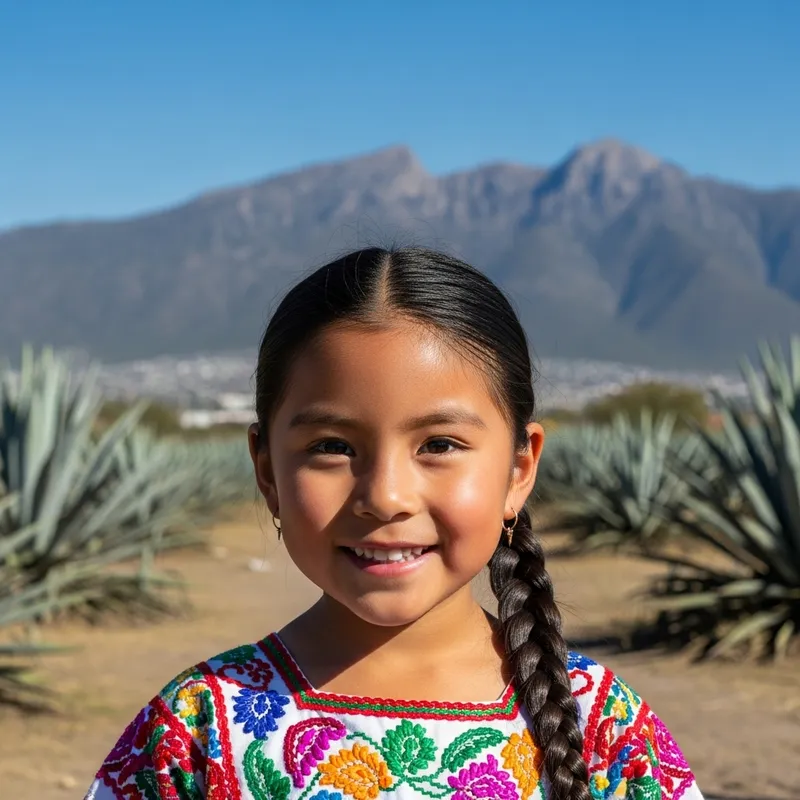 Young Mexican Girl in Aguascalientes - Realistic Image