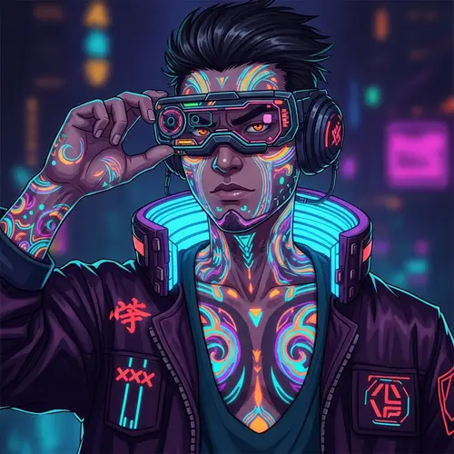 Futuristic Cyberpunk Character Inspired by Anime Aesthetics