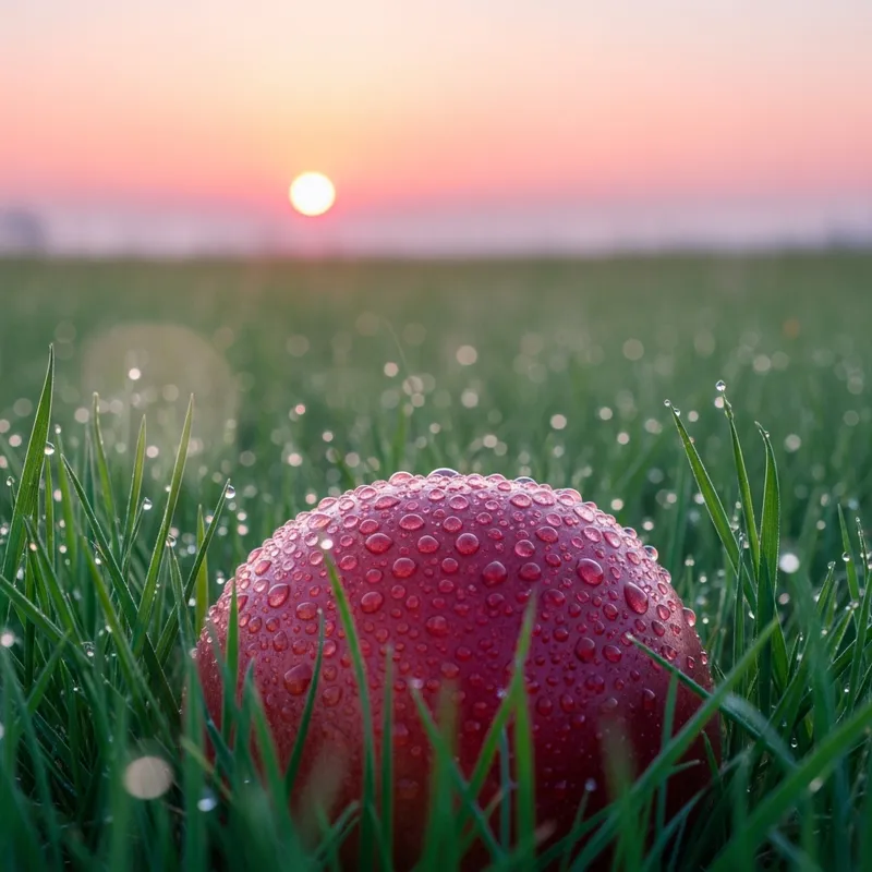Dew-Covered Fruit in Lush Meadow at Sunrise - Und De