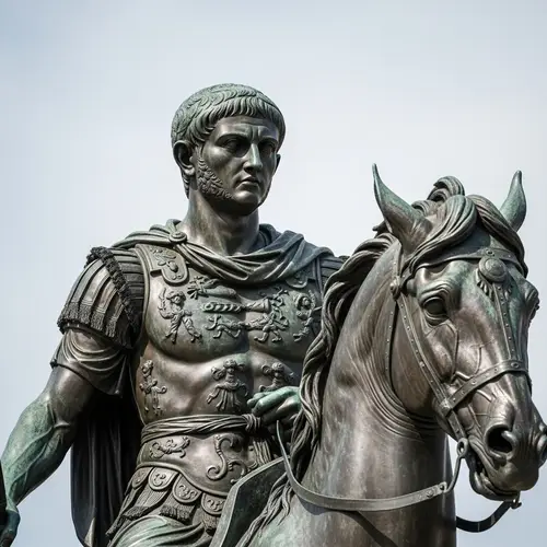 Courageous Bronze Statue of Ancient Roman Emperor