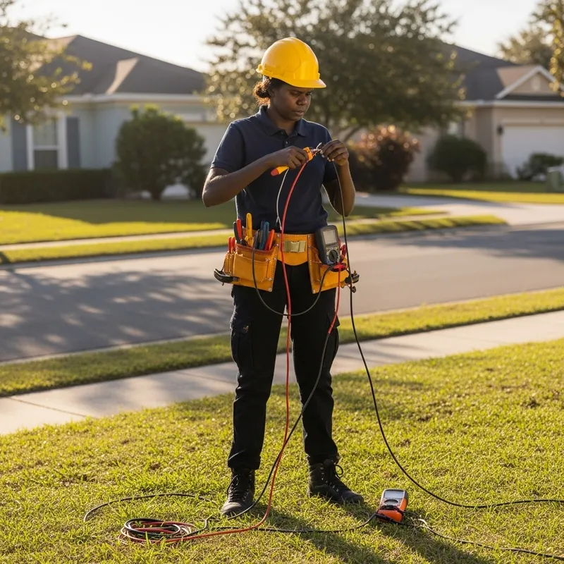 Electrician in Florida Working Outside | Reliable Electrical Services