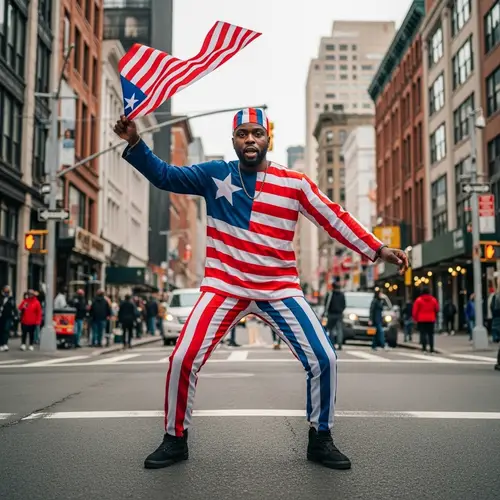 Liberian Flag-Inspired Outfit: Vibrant Street Style Celebration