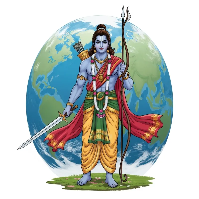 Lord Rama Protecting Earth - Savior of Humanity