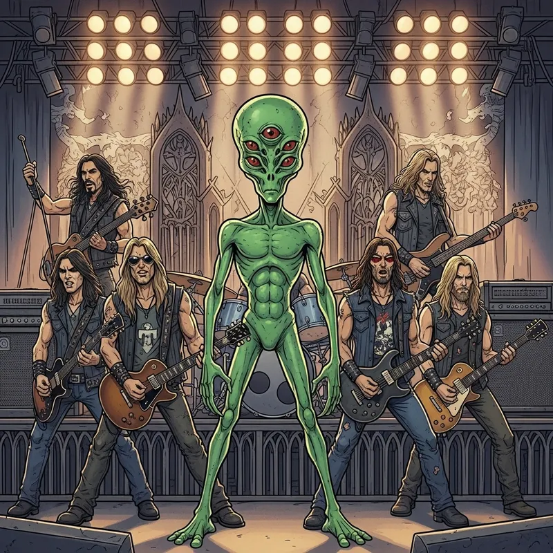 Alien Band Rocks Out with Iron Maiden Squad