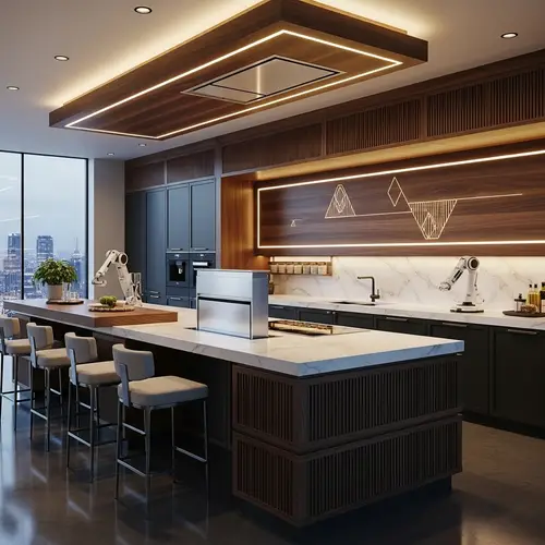 Luxurious Futuristic Kitchen Design with Opulent Finishes