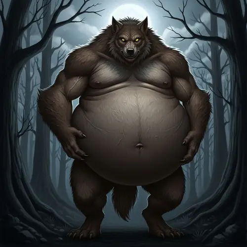 Colossal Werewolf with Gigantic Belly - Obesity in Focus