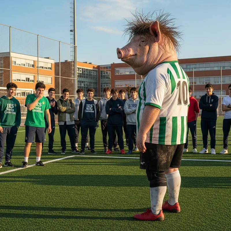 Humanoid Pig with Terrible Hair in Caceros Students Field Humanoid Pig with Terrible Hair in Caceros Students Field