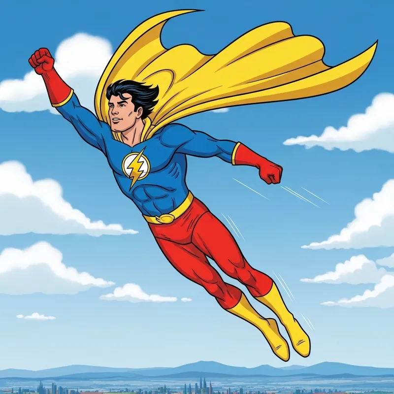 Superhero Cartoon featuring Mario Hiriart in Costume