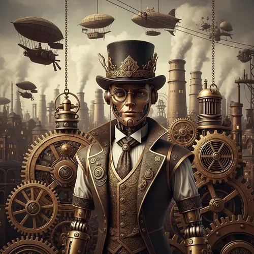 Steampunk Automaton Composition | Victorian-themed Artwork