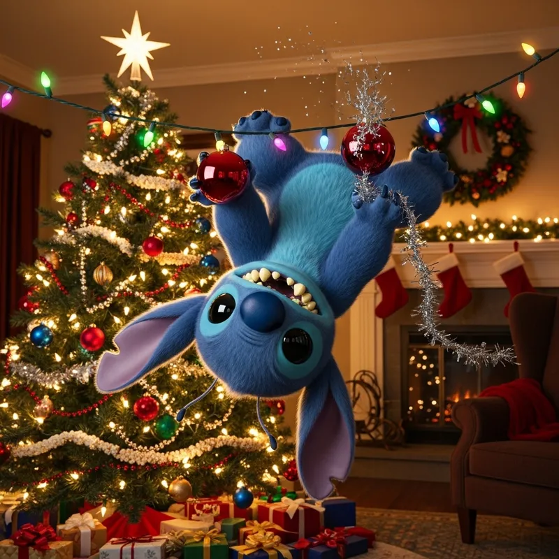 Stitch Celebrates Christmas: A Festive Alien Delight
