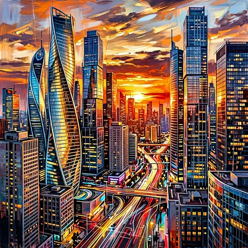 Abstract Modern Cityscape Art