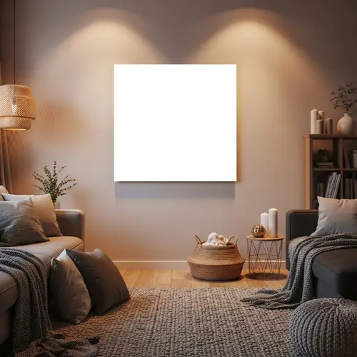 Cozy Living Room with Perfect Square Poster | Inviting Atmosphere
