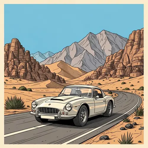 Vintage Porsche 911 Road Trip Poster