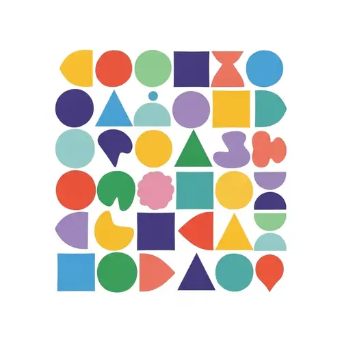 Colorful Abstract Shapes: Minimalist Design