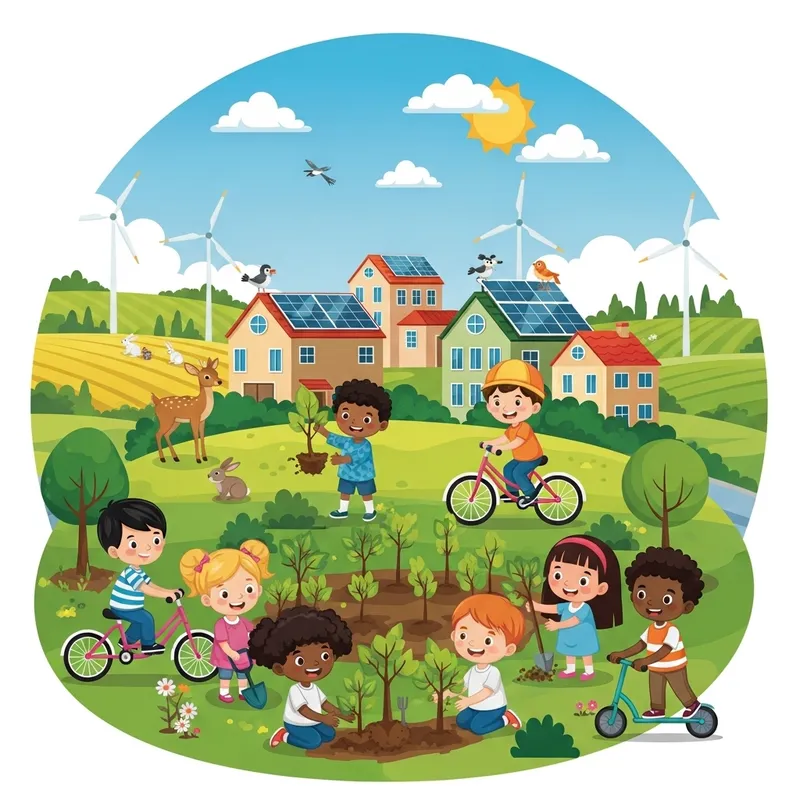Children's Fun Introduction to Sustainability: Eco-Friendly Town
