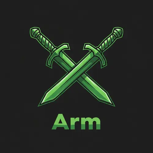 Vibrant Green Swords Logo for Supreme Arm Strength