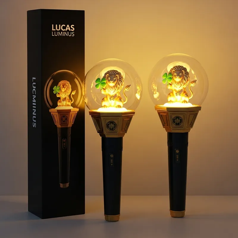 Lucas Luminus Kpop Lightstick - Black & Gold Design Lucas Luminus Kpop Lightstick - Black & Gold Design