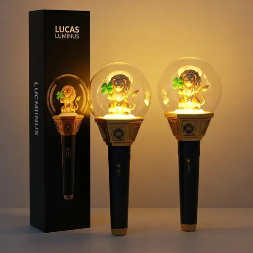 Lucas Luminus Kpop Lightstick - Black & Gold Design