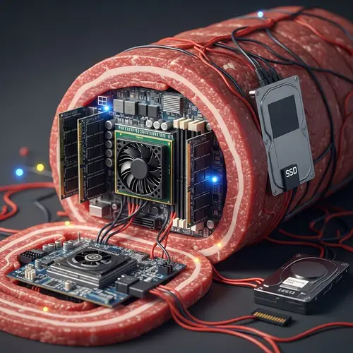 Tech Meets Taste: Innovative Computer Components in a Meat Roll