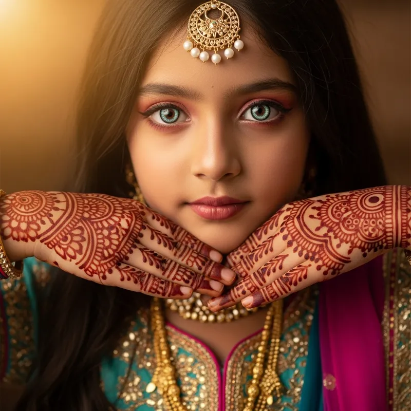 Radiant Indian Girl in Traditional Attire - Ethereal Portrait