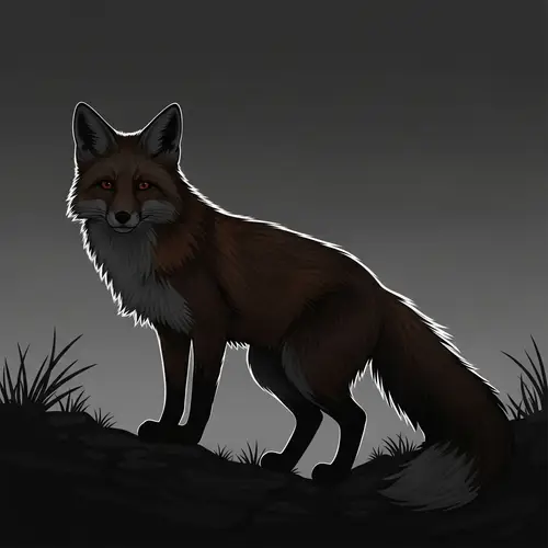 Shadowy Fox - Mysterious Illustration
