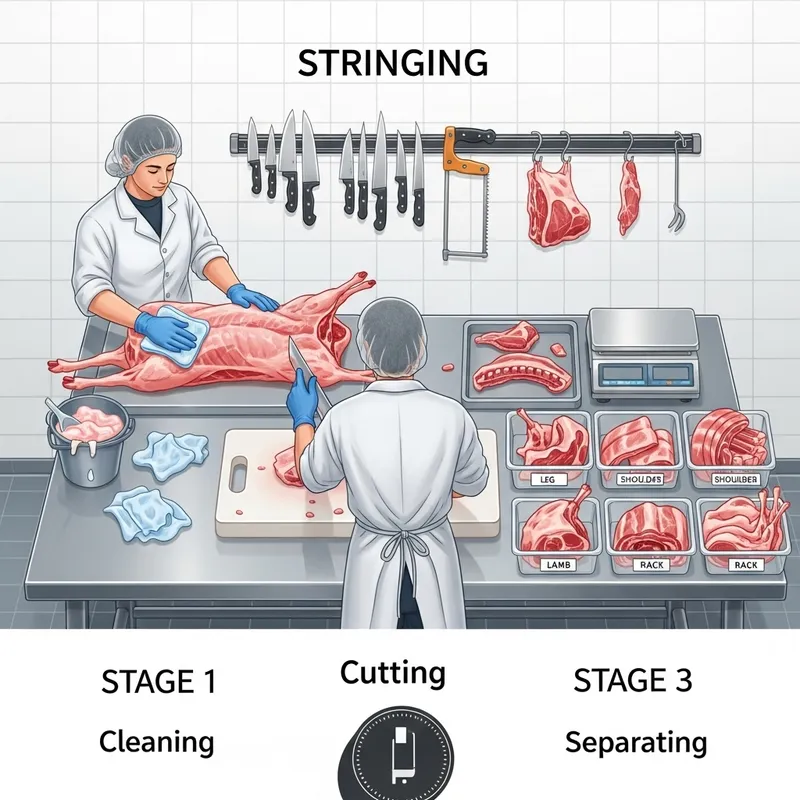 Butchering Lamb Meat Process with Hygiene Standards Butchering Lamb Meat Process with Hygiene Standards