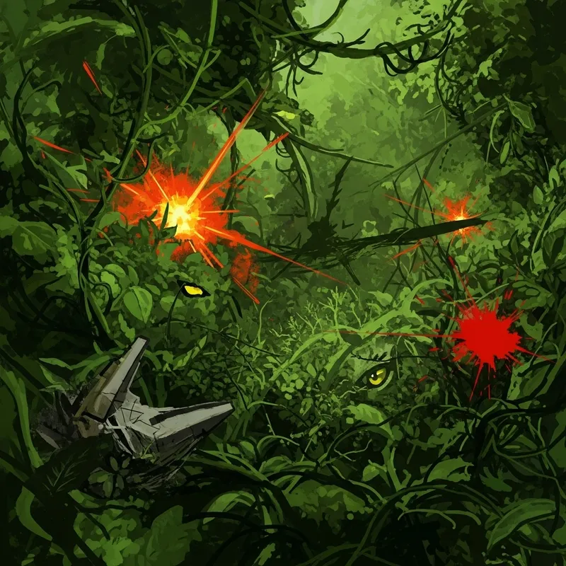 Abstract Jungle Warfare | Surreal Green Chaos