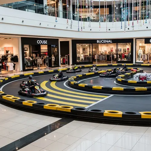 Indoor Go-Kart Racing Track in Shopping Mall | Race Amidst Retail Stores