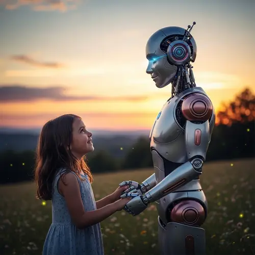 Love Between Human Girl and AI Robot Boy