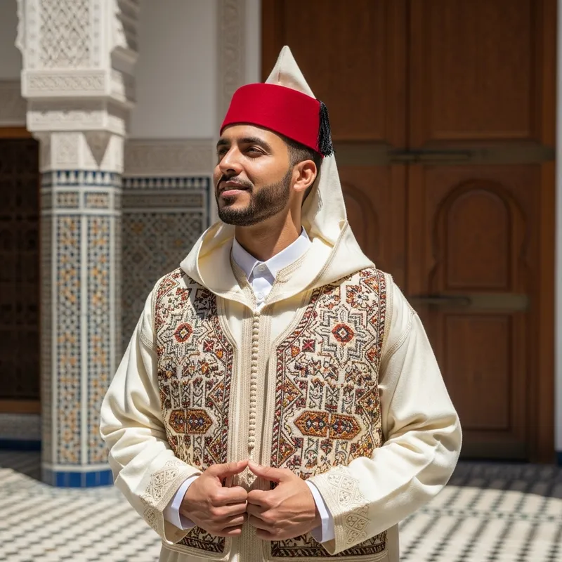 Man in Moroccan Attire: Traditional Clothin...