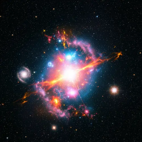 Spectacular Supernova Explosion: Radiant Colors in Cosmic Display