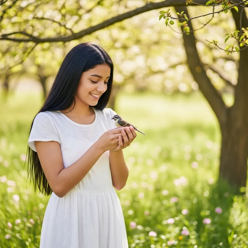 Beautiful Girl in Blooming Meadow - Natural Beauty Captured Beautiful Girl in Blooming Meadow - Natural Beauty Captured