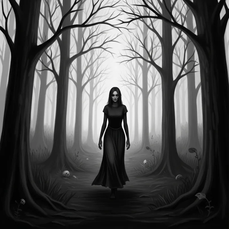 Ethereal Figure in Surrealist Gothic Landscape - Salvador Dali Inspiration