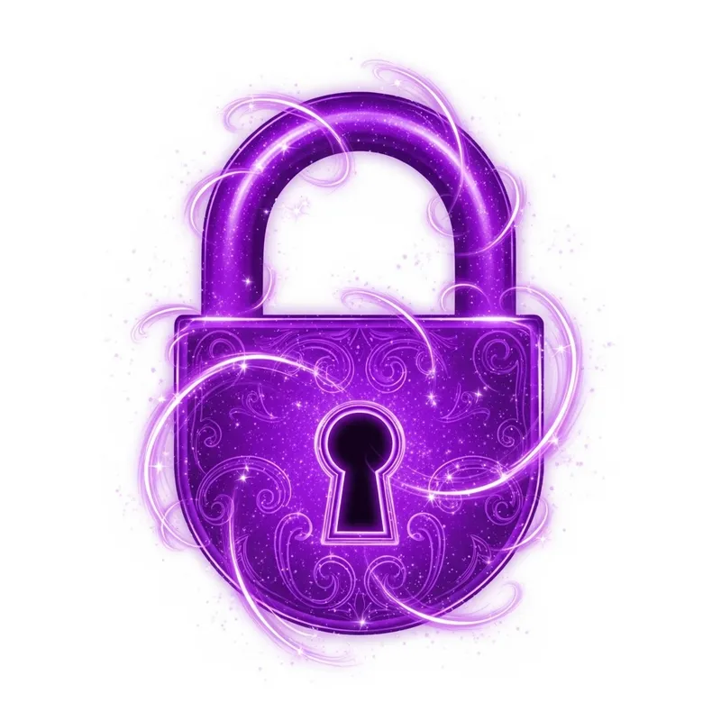Purple Padlock Magic | Enchanting Effects on White Background